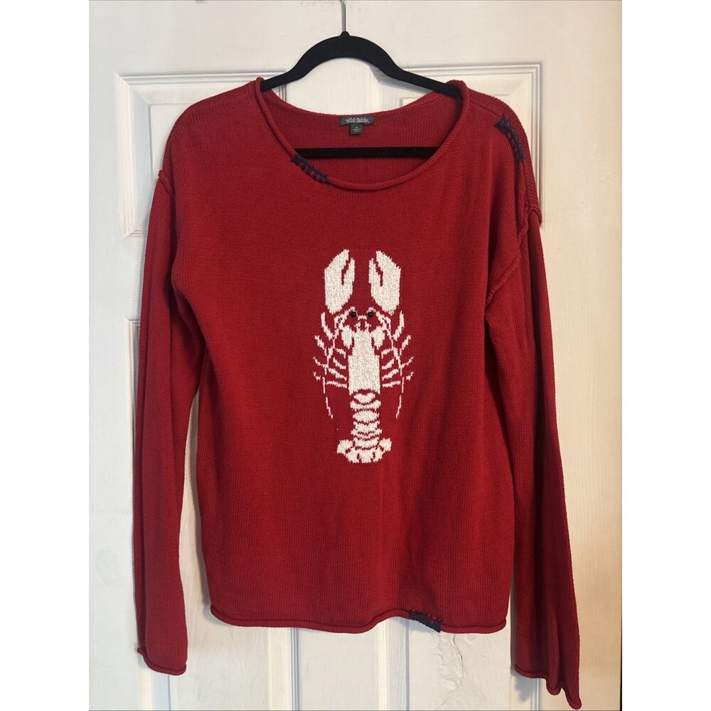 Wild Fable lightweight red sweater with lobster SZ M